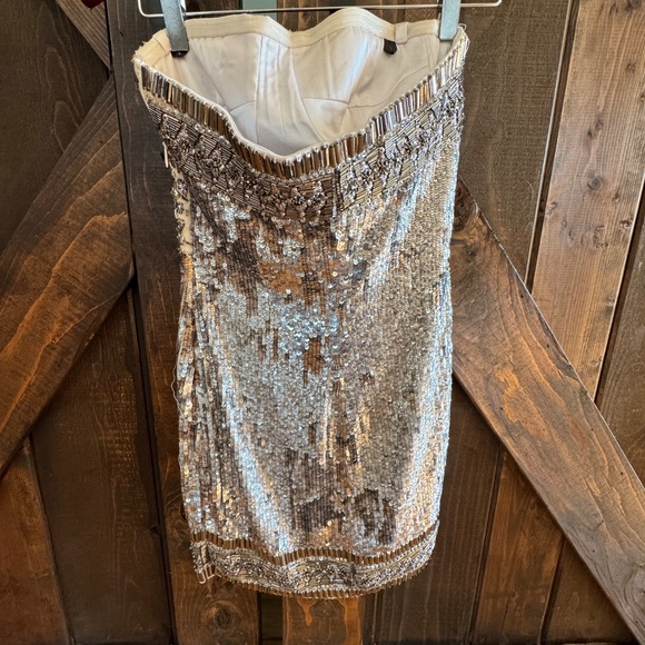 Silver sequence cocktail dress - Picture 2 of 3